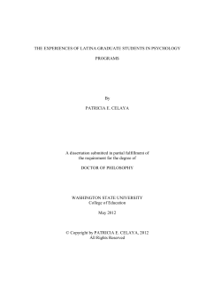THE EXPERIENCES OF LATINA GRADUATE STUDENTS IN