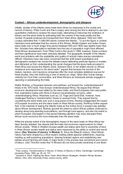 Context &ndash; African underdevelopment, demographic and diaspora