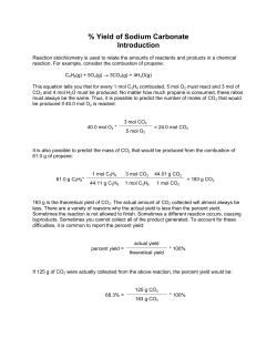 Percent yield of sodium carbonate