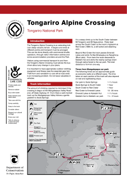 Tongariro Alpine Crossing information sheet