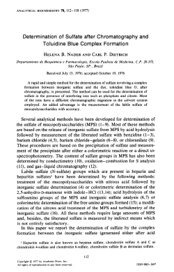 Determination of sulfate after chromatography