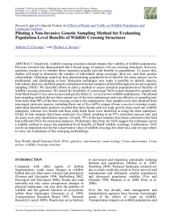 Piloting a Non-Invasive Genetic Sampling Method for Evaluating