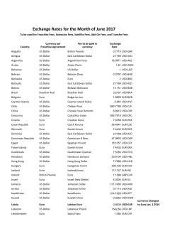 Exchange Rates for the Month of September 2016
