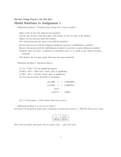 Model Solutions 1