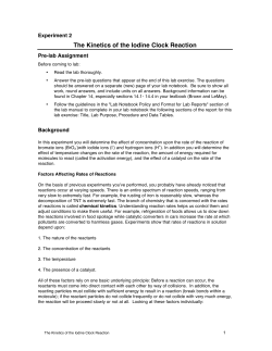 The Kinetics of the Iodine Clock Reaction