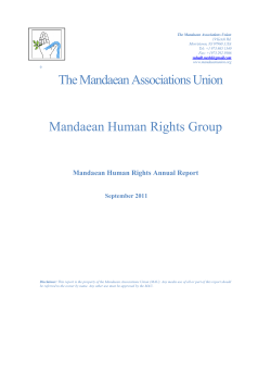 MHRG Report 2011 - Mandaean Associations Union