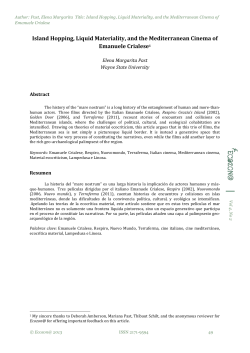 Island Hopping, Liquid Materiality, and the Mediterranean