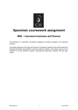 Specimen coursework assignment