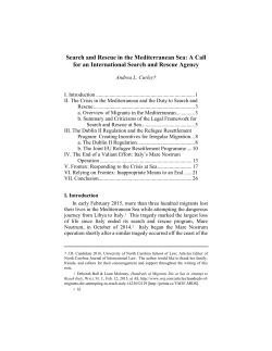 Search and Rescue in the Mediterranean Sea: A Call for an