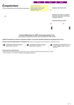 Dividend Withholding Tax (DWT) Universal Declaration Form * * * *