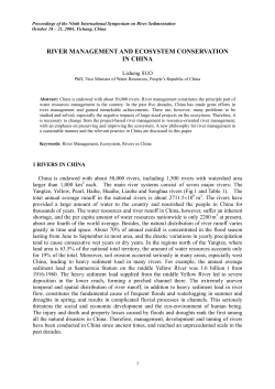 River Management and Ecosystem Conservation in China