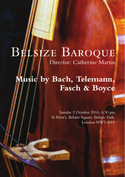 2 October 2016 - Belsize Baroque