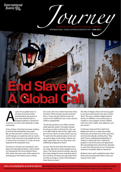 End Slavery. A Global Call - International Teams Australia