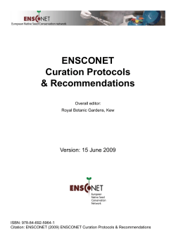 ENSCONET Curation protocol