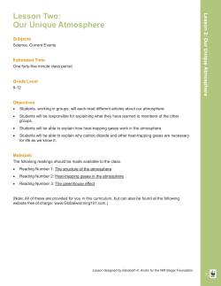 Lesson Two: Our Unique Atmosphere