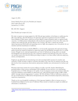 August 12, 2016 Senate Member Kevin de Le&oacute;n, President pro