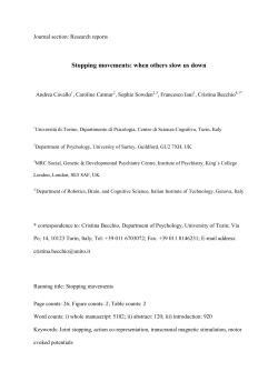 Stopping movements: when others slow us down