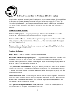 Self-Advocacy: How to Write an Effective Letter