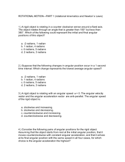 Multiple Choice Questions for Rotational Kinematics and N.S.L