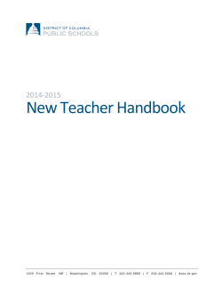 New Teacher Handbook - Washington Teacher`s Union