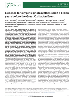 Evidence for oxygenic photosynthesis half a billion years before the