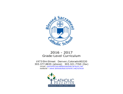 Curriculum Guide - Blessed Sacrament Catholic School
