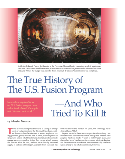 The True History of The US Fusion Program —And Who Tried To Kill It