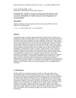 Probabilistic dietary exposure assessment taking into account