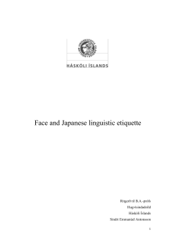Face and Japanese linguistic etiquette