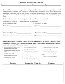 Positive Denotation (Neutral) Negative