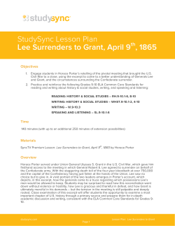 StudySync Lesson Plan Lee Surrenders to Grant, April 9 , 1865