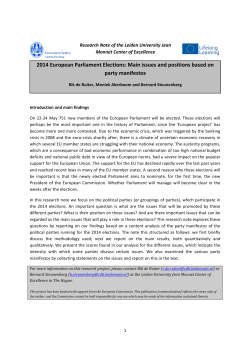 2014 European Parliament Elections: Main