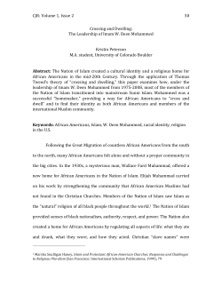 Crossing and Dwelling: The Leadership of Imam W. Deen Mohammed