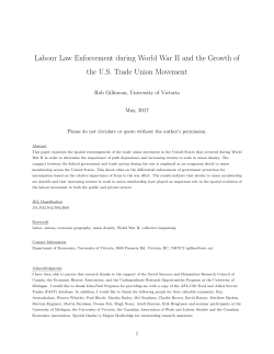 Labour Law Enforcement during World War II and the Growth of the