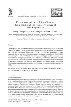 Junk bonds and the regulatory seizure of First Capital Life