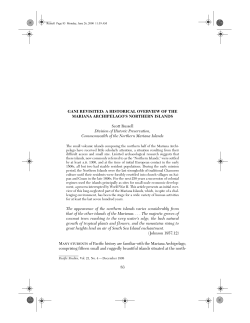 A Historical Overview of the Mariana Archipelago`s Northern Islands