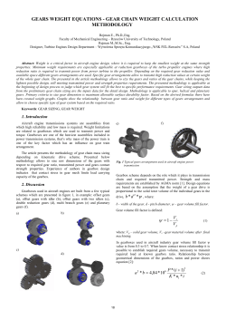 GEARS WEIGHT EQUATIONS - Machines, Technologies, Materials