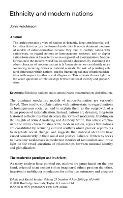 Ethnicity and modern nations
