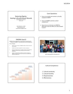 Healing Culturally-Based Wounds Core Questions EMDRIA Goal D