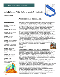 October 2014 - Caroline School