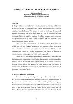 1 PUNS AND BLENDING: THE CASE OF PRINT
