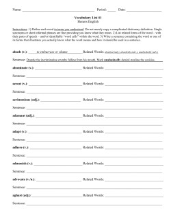 Honors Vocabulary List #1
