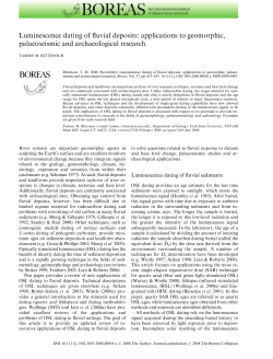 Luminescence dating of fluvial deposits: applications to