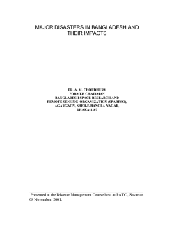 major disasters in bangladesh and their impacts