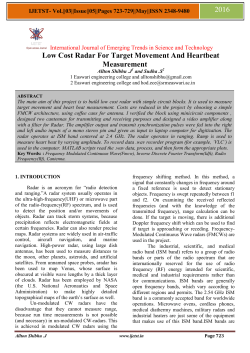 2016 Low Cost Radar For Target Movement And Heartbeat