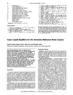 Vapor-Liquid Equilibria for the Ammonia-Methanol