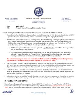 Tornado Storm Warning Dissemination Memo