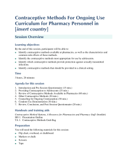 Contraceptive Methods For Ongoing Use Curriculum for