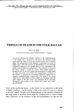 TIDINGS OF DEATH IN THE FOLK BALLAD