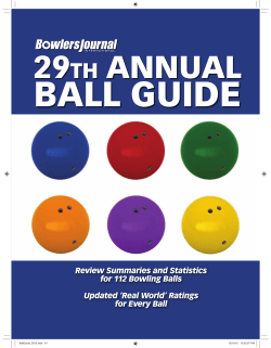 29TH ANNUAL BALL GUIDE - Bowlers Journal International